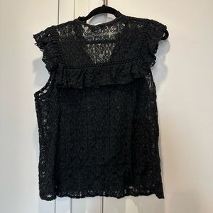 Who What Wear Black Lace Top
